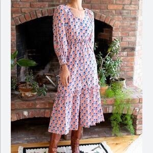 emerson fry india lucy longsleeve midi dress NWT